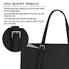 NUBILY Sac Cabas Femmes Sac à Main en PU Cuir Grand Capacité Sac Ordinateur Portable 15.6 Pouces Imperméable Sac de Cours Bandoulière Sac Epaule, Noir, L, Simple #3