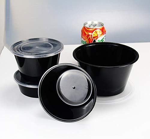 Amazon.co.jp: 50個-蓋付き使い捨てプラスチックデリ食品保存容器、蓋
