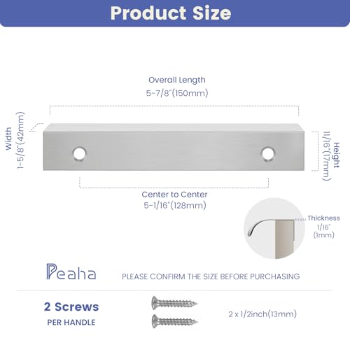 Image of Goldenwarm Brushed Nickel Cabinet Handles 5 Inch 100 Pack, Finger Pulls for Cabinets, Edge Pull for Dresser Drawers, Aluminum Alloy, Modern Kitchen Hardware for Dresser Bathroom Closet and Cupboard