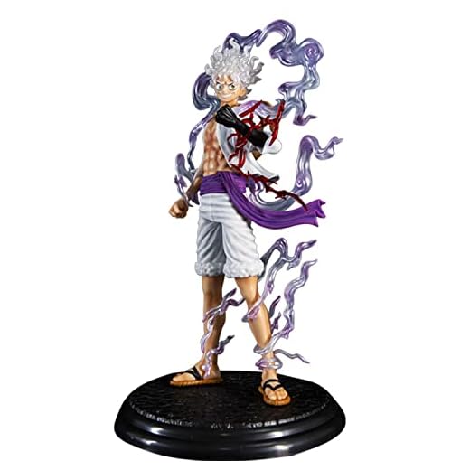 Oisei Personajes de Dibujos Animados de Anime Monkey.D.Luffy Figura Sun God Nika Luffy Gear 5 Figura de una Pieza Personaje de Juego de Dibujos Animados,Blanco