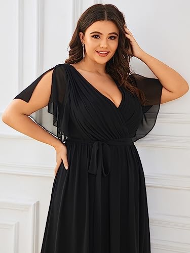 Image of Ever-Pretty Plus Women's Chiffon Maxi Plus Size Formal Bridesmaid Dresses