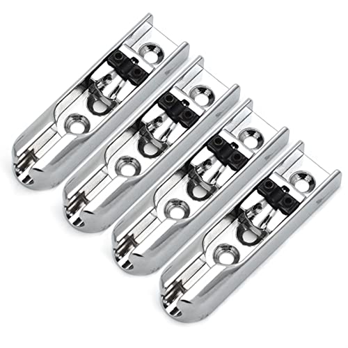 Bass Bridge 4-Single String Bass Bridge 4pcs Individual Chrome 1set Electric Guitar Bridge