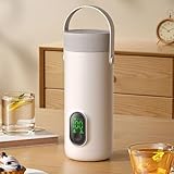 banapoy Tragbarer Elektrischer Wasserkocher, 350Ml USB Reise Heißwasserkessel Edelstahl Kleiner Elektrischer Wasserkocher mit LCD Display, Schnelles Kochendes Wasser, für Tee Kaffee