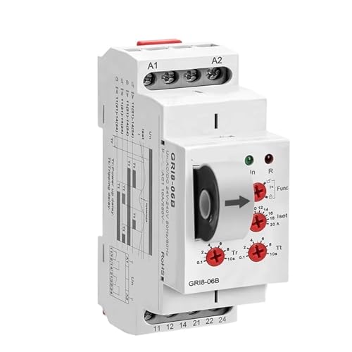 Relais de surveillance de courant GRI8-06 AC/DC 24V-240V 2NO2NC 8A pour armoire électrique