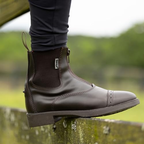 Image of HORZE Wexford Womens' Paddock Boots Synthetic Leather Zip Design Footwear | Durable Horse Riding Boots for Women Equestrian English Style Comfortable Fit for Daily Training Stable Work Lessons