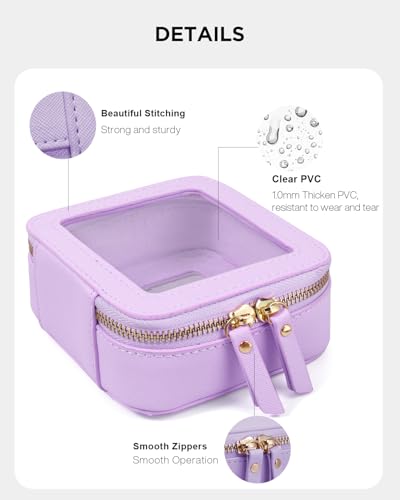 Image of LETGO 2Pack Clear Makeup Bag Mahjong Tile Bag with Zipper and Handle| Structured Large Travel Makeup Bag for Toiletries for Women Mahjong Tile Carrying Case