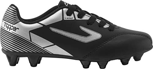 Chuteira Campo Topper Cup II, Infantil, Preto/Prata, 35