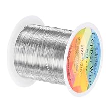 M METERXITY 0.2mm Jewelry Wire, 32 Gauge 328FT Craft Wire Copper Beading Wire for Jewelry Making/Planting/Weaving/DIY Crafting, Soft Metal Wires [100M, Silver White]