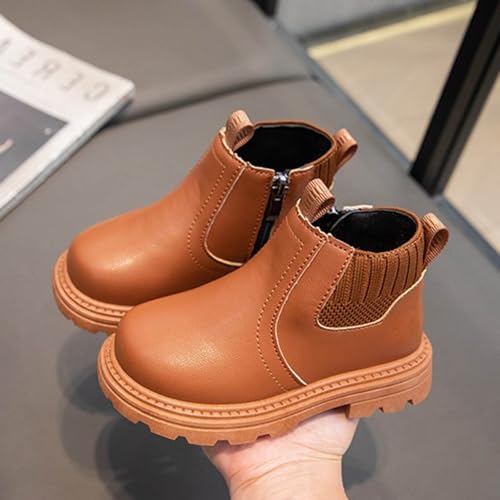 IWIHMIV Ankle Boots for Girls Kid Boots Toddler Girl Ankle Boots Outdoor Kids Hiking Short Boots Comfort Leather Boots2