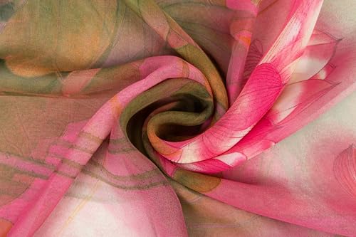 Women Lightweight Scarf Elegant Floral Pattern Sheer Scarfs Shawls Wraps for Spring Summer Season3