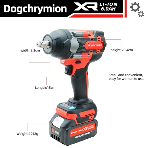 20V Cordless Impact Wrench 1/2'', Compatible with Makita 18V Battery, Maximum Torque 605 Foot-Pound, Brushless Motor, Max 3200RPM, 2 * 4.0 Ah Battery and Charger in Combo Kit - Image 3
