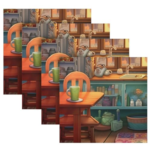Servilletas de Tela Cuadradas Cartoon Kitchen x6 miniatura 5