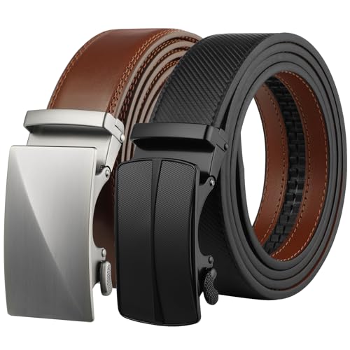Image of Lavemi Men's Real Leather Ratchet Dress Casual Belt, Cut to Exact Fit,Elegant Gift Box