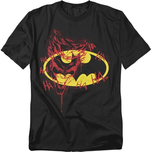 Popfunk Batman Logo Joker Graffiti T-Shirt, Black (X-Large)
