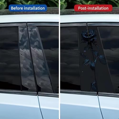 Autocollant de porte de voiture rose noire pour look urbain - 5