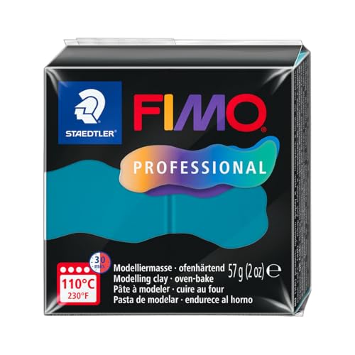 STAEDTLER FIMO Professional 8040 - Pasta per modellare il forno, appositamente progettata per professionisti e artisti, prodotto singolo petrolio, 8040-36