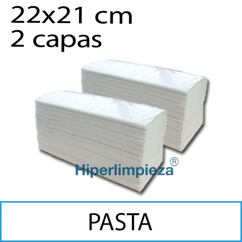 Toallas de Papel Pasta Blanco 22x21cm 4000 Unidades – Versión 16.5g y 17g, Toallas de Celulosa para Hostelería, Restaurantes, Hoteles y Oficinas (Toalla 16.5g)