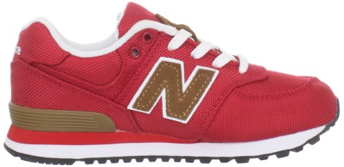 Image of New Balance Kid's 574 V1 Lace-Up Sneaker, Red /Brown, 10.5 M US Little Kid (4-8 Years)