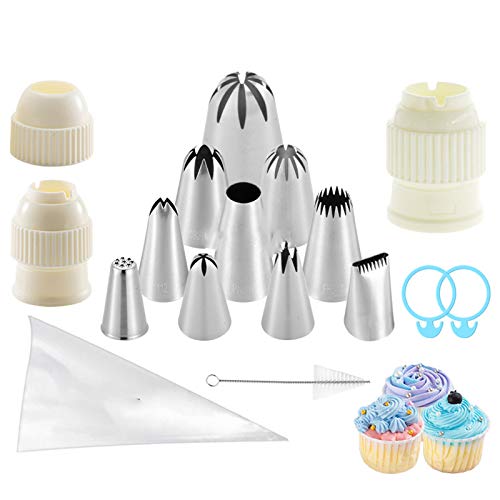 Hofumix Russian Piping Tips Cake Decorating Kit Baking Accessories for Making Delicious Cake, 37pcs
