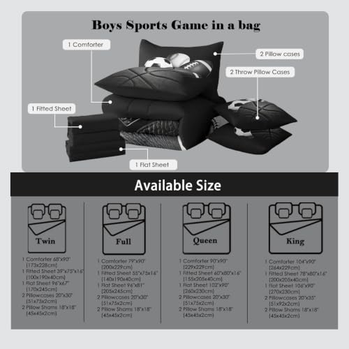 Image of Feelyou Boys Sports Comforter Set Queen Size 7 Pieces