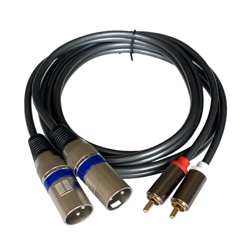 BUHCUWQB Dual Male XLR to Dual Male RCA Cable 5Ft,Unbalanced 2 XLR to 2 RCA HiFi Stereo Audio Connection Cable - 5 ft - 1.5m
