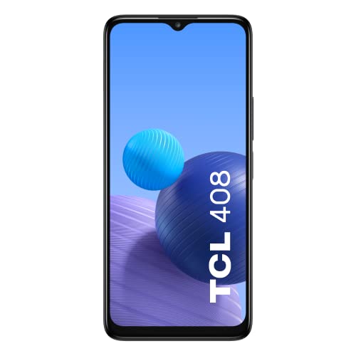 TCL 408 Smartphone 6,6" (écran HD+, 4 Go à 64 Go, MicroSD extensible, double SIM, appareil photo 50 MP, batterie 5000 mAh, double haut-parleur stéréo, Android 12), gris