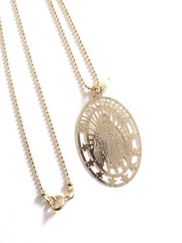 SIFRIMANIA Virgin Mary Pendant 17" Ball Chain Medalla Virgen de la Milagrosa