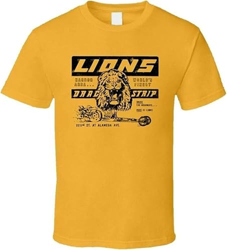 NNCKPYSOU Cliff Booth Lions Drag Once Upon A Time in Hollywood Lion Harbor T-Shirt Funny Men's T-Shirt Banana Yellow