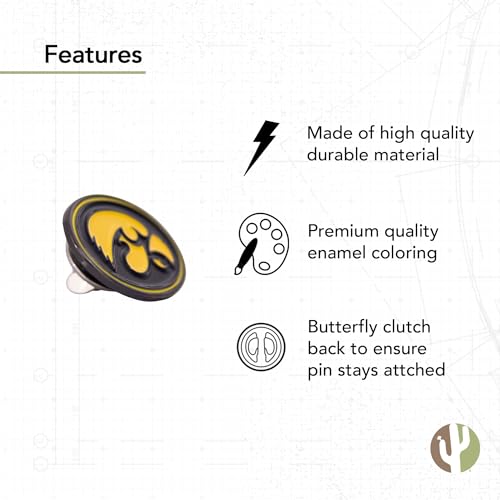 Desert Cactus University of Iowa Hawkeyes Lapel Pins Logo Enamel Made of Metal3