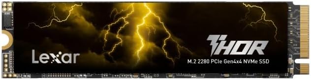 Lexar Thor Pro 1TB SSD, M.2 2280 PCIe Gen4 NVMe SSD, Up to 6,000MB/s, High-Performance Storage Internal Solid State Drive, Compatible with PS5, Laptop & Desktop, for Gamers and Creators
