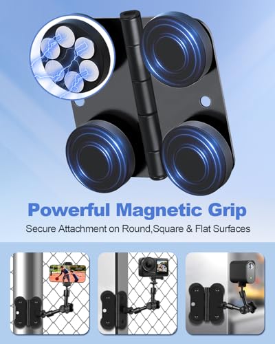 UBeesize Magnetic Fence Mount for iPhone, Game Changer Mounting Kit Compatible with Mevo Start, GoPro, Android & Action Cameras, Includes Carry Bag for Baseball, Softball, Tennis & Golf Carts - Image 6