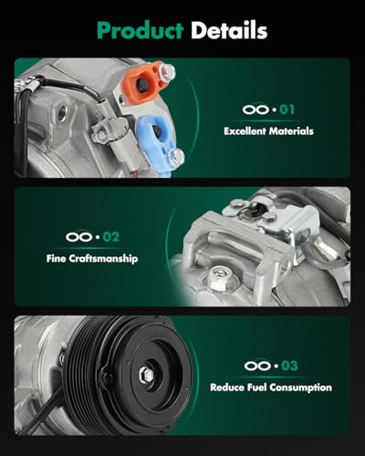 Image of SCITOO AC Compressor with Clutch for Toyota 4Runner 2.7L for 4Runner for FJ Cruiser for Tundra 4.0L 2010-2020 | Fast Cooling, Ultra Low Noise (≤72 dB)Air Conditioner Compressor with Clutch, Easy Installation, 883206A540 884102F010