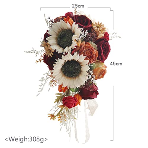 Bouquet de main en forme de larme florale simulée anti-allergie mariage