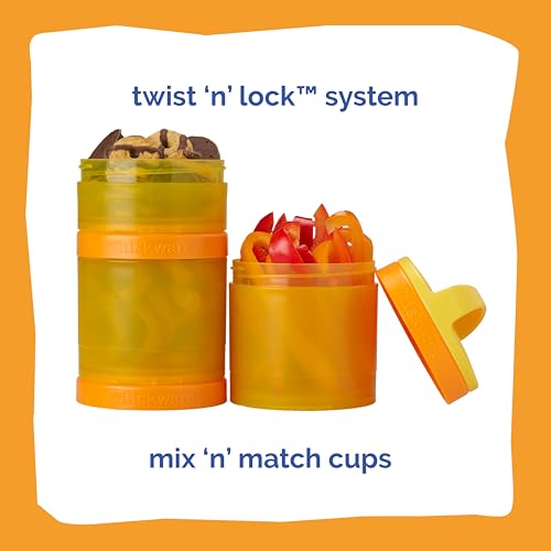 Image of Whiskware Solid Snack Containers, 3 Stackable Snack Cups, Yellow /Orange