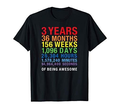 3rd Birthday Tee, Three Years of Being Awesome T-Shirt