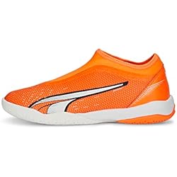 PUMA Match Ll It + Mid Jr, Botas de fútbol Unisex Adulto, Ultra Orange White Blue Glimmer, 38 EU