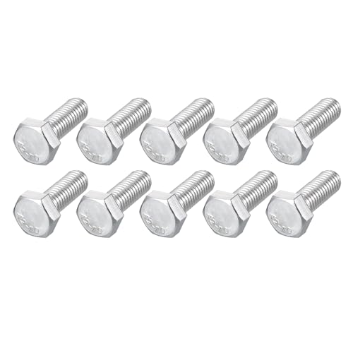 METALLIXITY Hex Bolts (M8-1.25x22mm) 20Pcs, 304 Stainless Steel Coarse Fully Threaded Hex Head Screw Bolt Machine Screws - for Furniture Repair, Silver