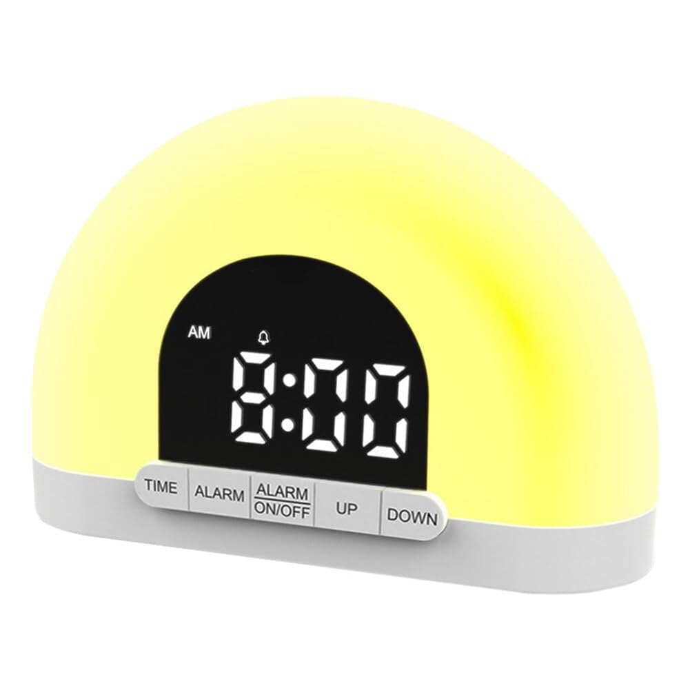 Venoal Yellow Adjustable Sunrise Alarm Clock For Heavy Sleepers,Wake Up Light Sunrise Alarm Clock,Sunrise Lamp With Sunrise Simulation
