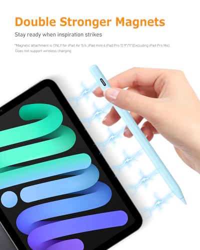 Image of Blue Stylus Pen for iPad Pro Air Mini 2018-2026, Palm Rejection Fast Charge | Compatible with iPad 6-11 Gen (A16), iPad mini 5 /6 /7, iPad Air 3-6 Gen (M2 /M4), iPad Pro 11 /12.9 inch 1-6 Gen, M4 iPad Pro 11 /13 inch