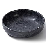 CM CHIC MONDAY 5.91'' Large Decorative Marble Bowl for Home Decor, Key, Incense Burner, Smudge, Coffee Tables Centerpiece, Soap Serving (Black)