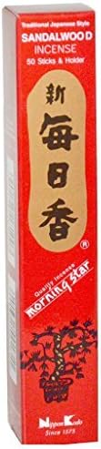 Sandalwood Morning Star Quality Japanese Incense by Nippon Kodo - 50 Sticks + Holder by Morning Star