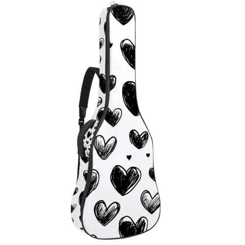 Sac à dos pour guitare acoustique 109 cm étui souple imperméable tissu Oxford lignes noires