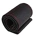 Funda Cubierta de Volante Coche Bricolaje Cuero Artificial Agujas Hilo Rojo Negro