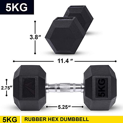 Buy Verified Rubber Coated Professional Hex Dumbbell Set