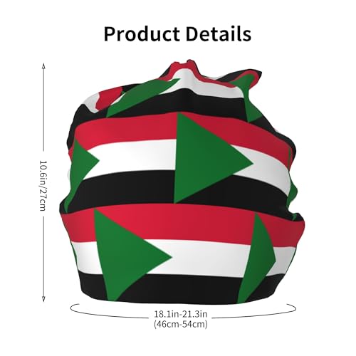 Flag of Sudan Children Hip Hop Knitted Hat Kids Elastic Leisure Knit Cap Warm Sleep Beanies Black2