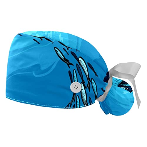 Casquette de travail ajustable pour femme et homme JDEZ bandeau anti-transpiration bleu