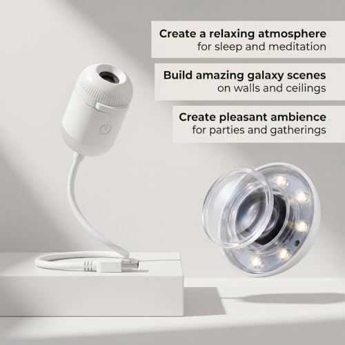 2-in-1 Galaxy Projector Night Light, USB Night Light Portable Galaxy Starry Sky Night Light Projector, 360° Rotation Ceiling Wall Projection Lamp for Car, Bedroom Decor (3 Slides) - Image 5