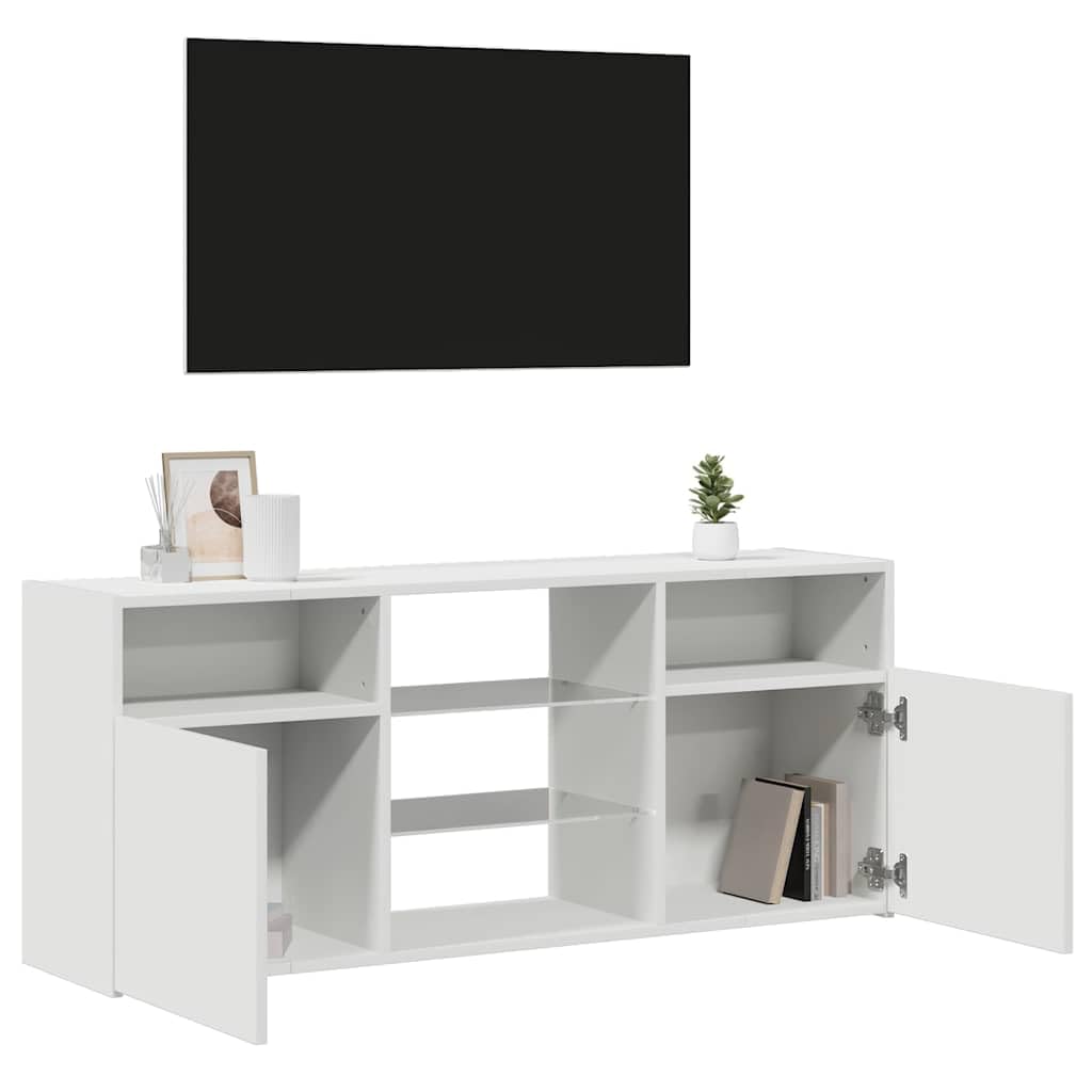 Solivagant Meuble TV avec lumières LED Blanc 120x30x50 cm,(24.88 KG)
