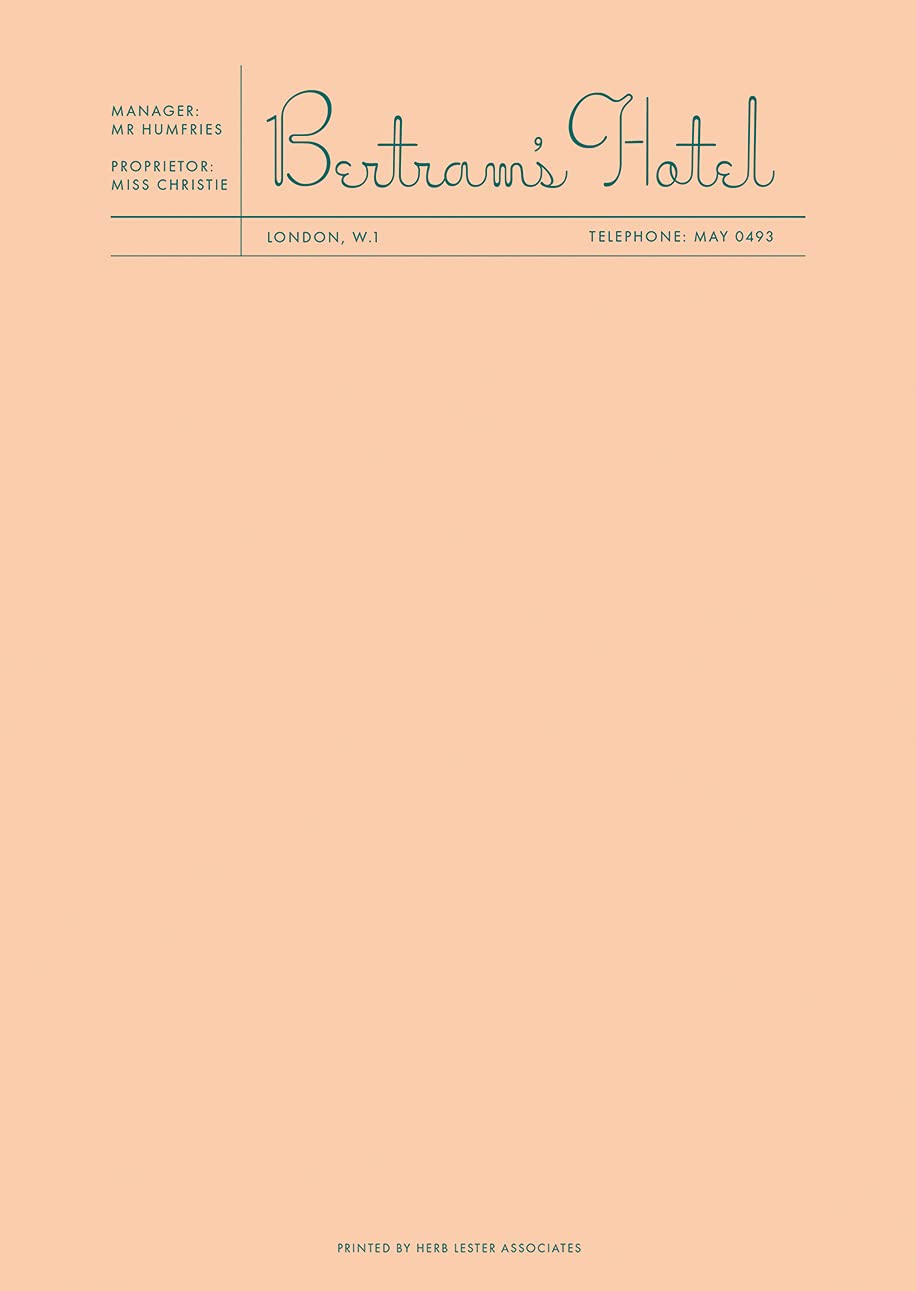 Fictional Hotel Notepads: Bertram's Hotel (Pop Culture)