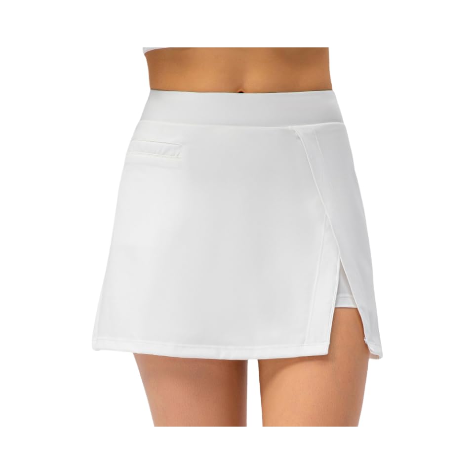 HHHCHPM Women's Cheerleading Sportswear Short Skirt Mini Summer Fitness Running Shorts with Pockets (White,X-Large)